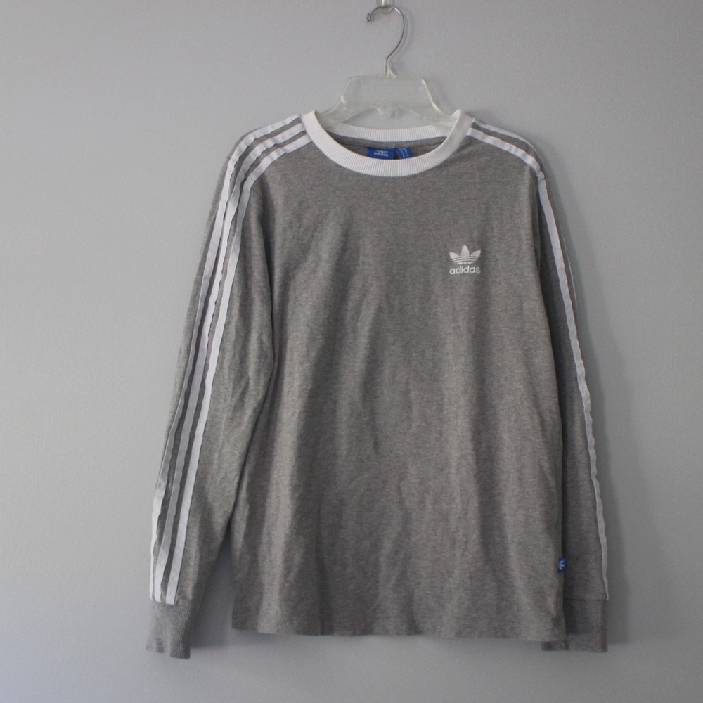 Adidas Classic Logo Grey Long Sleeve Shirt